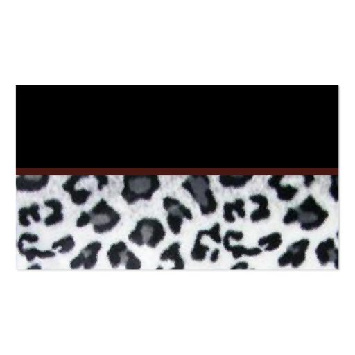 snowleopard with black trim business card template (front side)