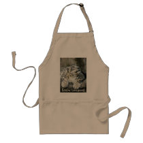 SnowLeopardBCR005, Snow Leopard aprons by NatureByDesign SnowLeopardBCR005, Snow Leopard aprons