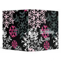 Snowlflake Black Background Holidays 2009 Binder