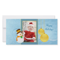 Snowman and baubles - Christmas design Photo Card Template