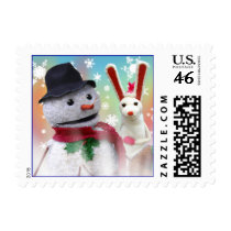 Snowman and Bunny Stamp stamps