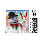 Snowman and Bunny Stamp