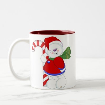 Snowman and Candycane mugs