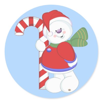 Snowman and Candycane stickers