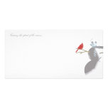 Snowman and Cardinal {Horizontal} Photo Greeting Card