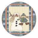 Snowman and Child Stickers