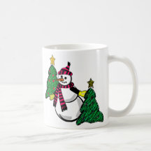 Snowman and Christmas Tree Mug