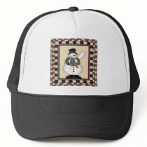 Snowman and Christmas Wreath Mesh Hat