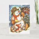 Snowman and Dog Card