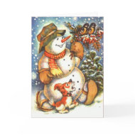 Snowman and Dog card