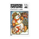 Snowman and Dog Stamps