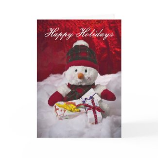 Snowman And Gifts Holiday Card card