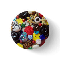 Snowman and Gingerbread Men Buttons