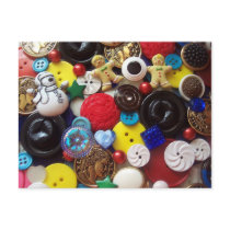 Snowman and Gingerbread Men Buttons postcards
