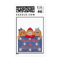 Snowman and gingers postage stamps by Thecardshop Snowman and gingers postage stamps