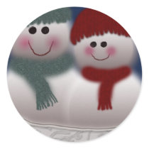 Snowman and girlfriend sticker