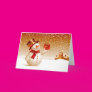 Snowman and Golden Stars Greeting Card