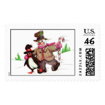 Snowman and Penguin postage