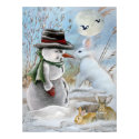 snowman and rabbit eating carrot posters by friskybiz snowman and rabbit eating carrot posters