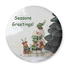 Snowman and Raindeer magnet