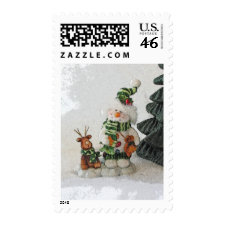 Snowman and Raindeer stamp
