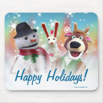 snowman and reindeer mousepad