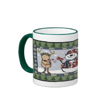 Snowman and Reindeer Mug