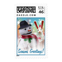 Snowman and Snow bunny stamp