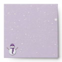 Snowman and Snow in Purple envelopes