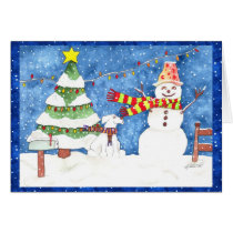 Snowman and Snowdog cards