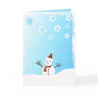 Snowman and snowflakes - Card card