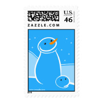 Snowman and Steve Sketch Postage Stamps