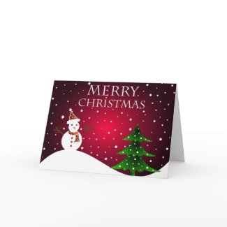 Snowman and tree - Card card