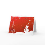 Snowman and tree - Card card