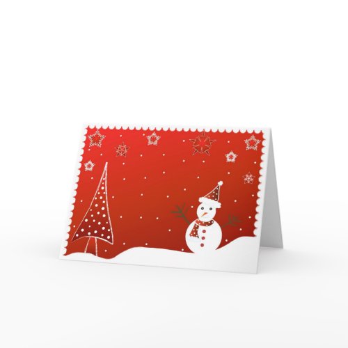 Snowman and tree - Card card