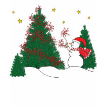 Snowman and Tree t-shirts