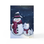 Snowman and Westie Greeting card