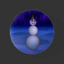 Snowman at Night buttons