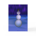 Snowman at Night Greeting Card