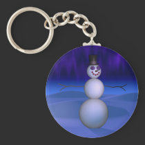 Snowman at Night keychains