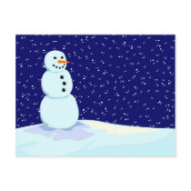 Snowman at Night postcards