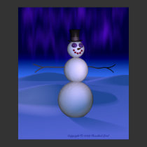 Snowman at Night posters by rclord Snowman at Night posters