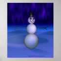 Snowman at Night posters