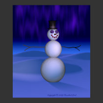 Snowman at Night posters
