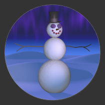 Snowman at Night stickers