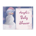 Snowman Baby Shower Invitation postcard