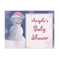 Snowman Baby Shower Invitation postcards