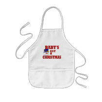 Snowman Baby's 1ST Christmas Apron