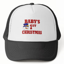 Snowman Baby's 1ST Christmas Trucker Hats