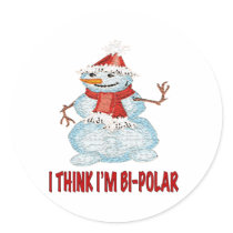 SNOWMAN BI-POLAR stickers by Tragetees SNOWMAN BI-POLAR stickers